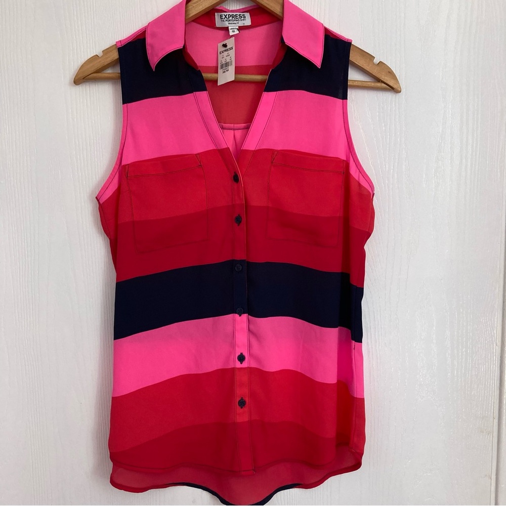 Express striped button down Blouse XS